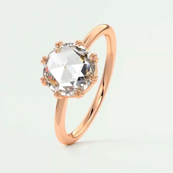 Frank Darling | Billie No. 6 | 18k Rose Gold and Lab Created Diamond Ring - Picture 1 of 13